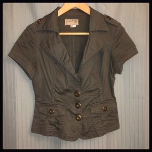 Green Cropped Blazer Jacket